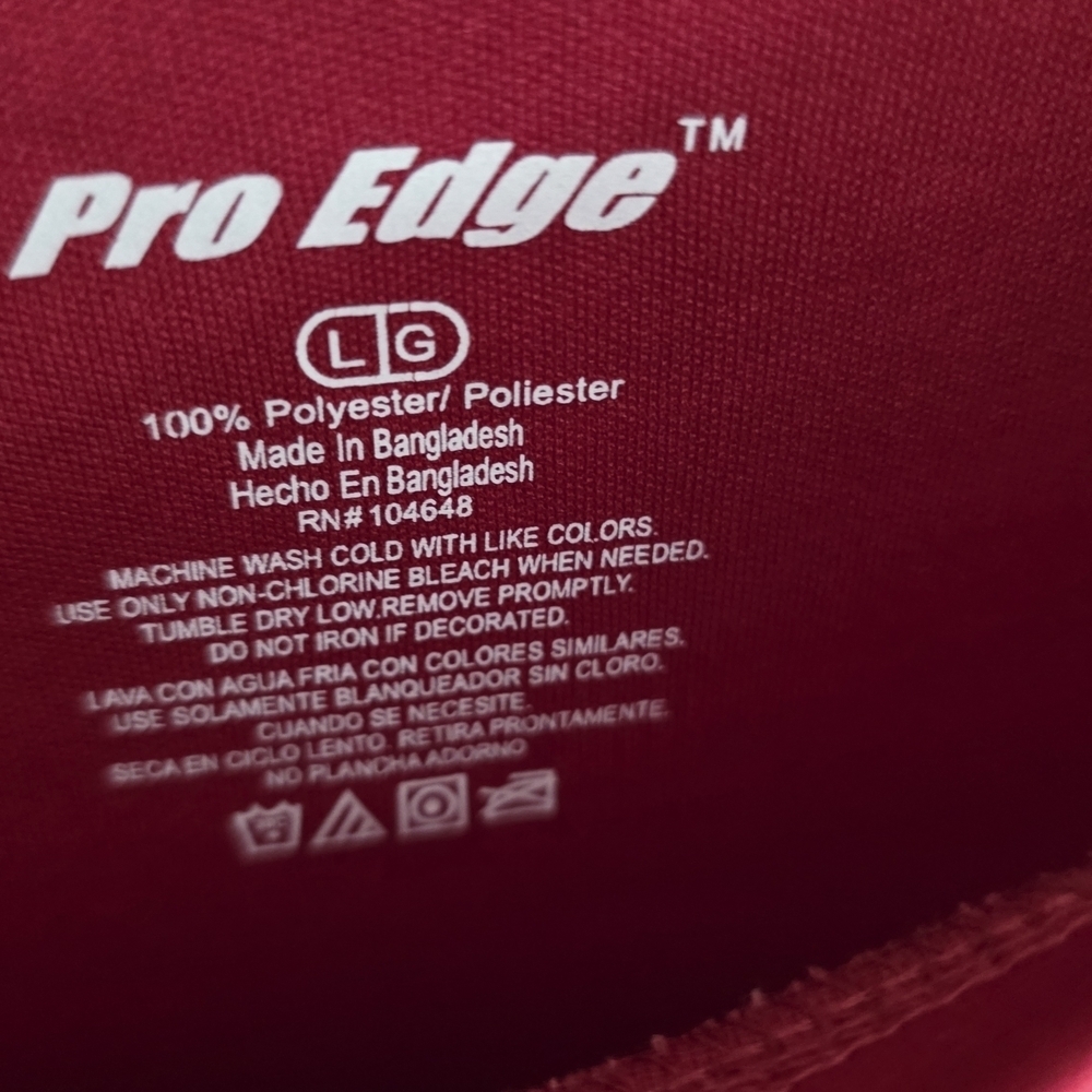 Pro Edge Red Polyester Shirt - Picture 2 of 4